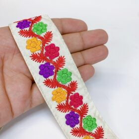 20 mm Designer Embroidery Lace With Sequence Work